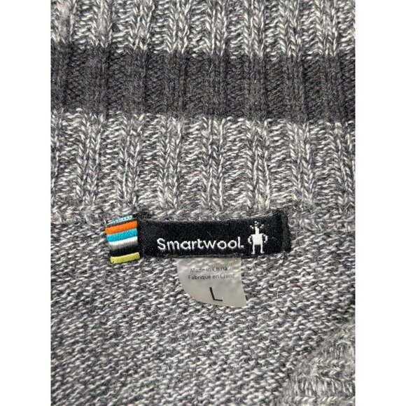 Smartwool Sweater Mens Large Merino Wool Blend Partial Zip Pullover Gray - Picture 3 of 15